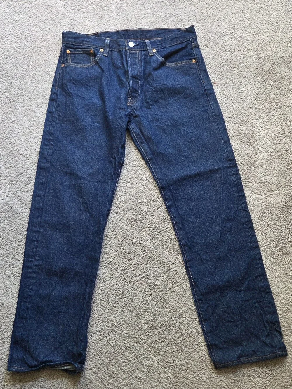 Levi's 501 Original Fit Jeans, Size 34x33 Dark Wash Denim Classic Americana Work